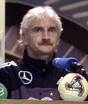 German soccer coach Voeller meets the press